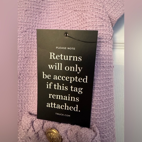 Tuckernuck Lilac Purple Jackie Tweed Dress with Buttons & Braid Detail - Picture 5 of 7